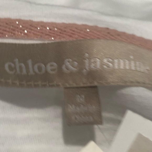 NWT Chloe & Jasmine cream short sleeve vintage vibe graphic T-shirt size medium - Picture 6 of 8